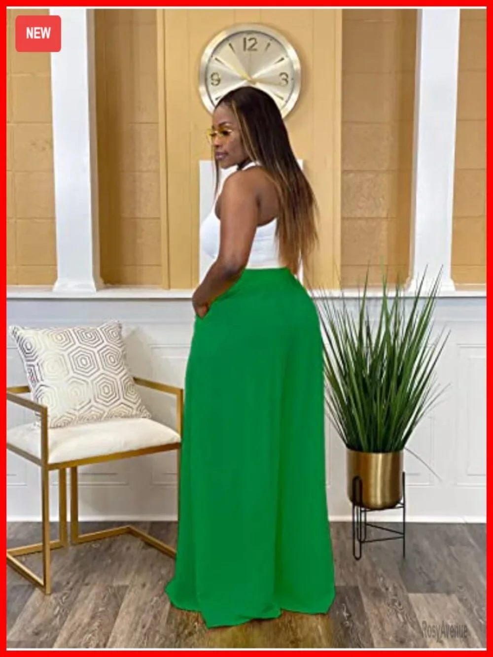 High Waisted Wide Leg Palazzo Pants with Pockets Plus Size